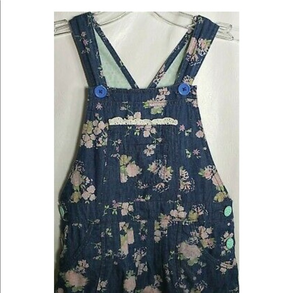 Matilda Jane Denim Floral Overall/Romper -Size 10 - Picture 4 of 6